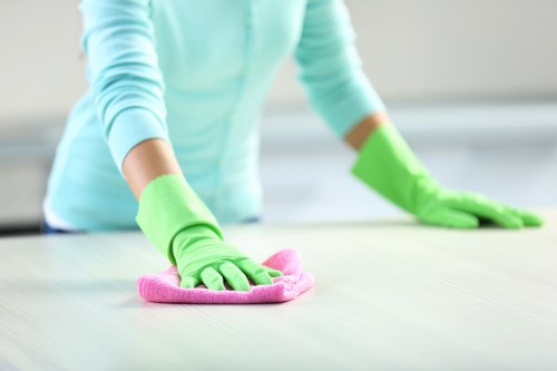 Local cleaning team working in a Hackney co-working office